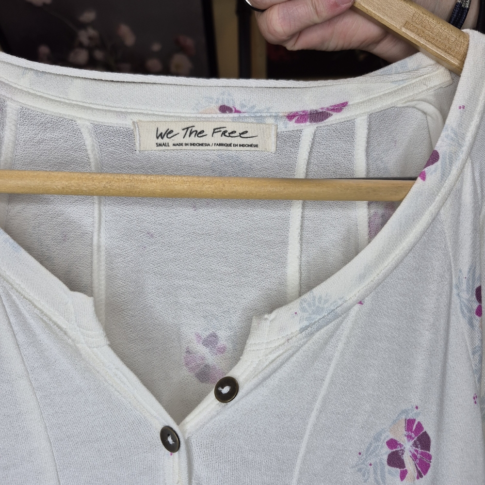 We The Free White and Pink Floral Top - Picture 4 of 7
